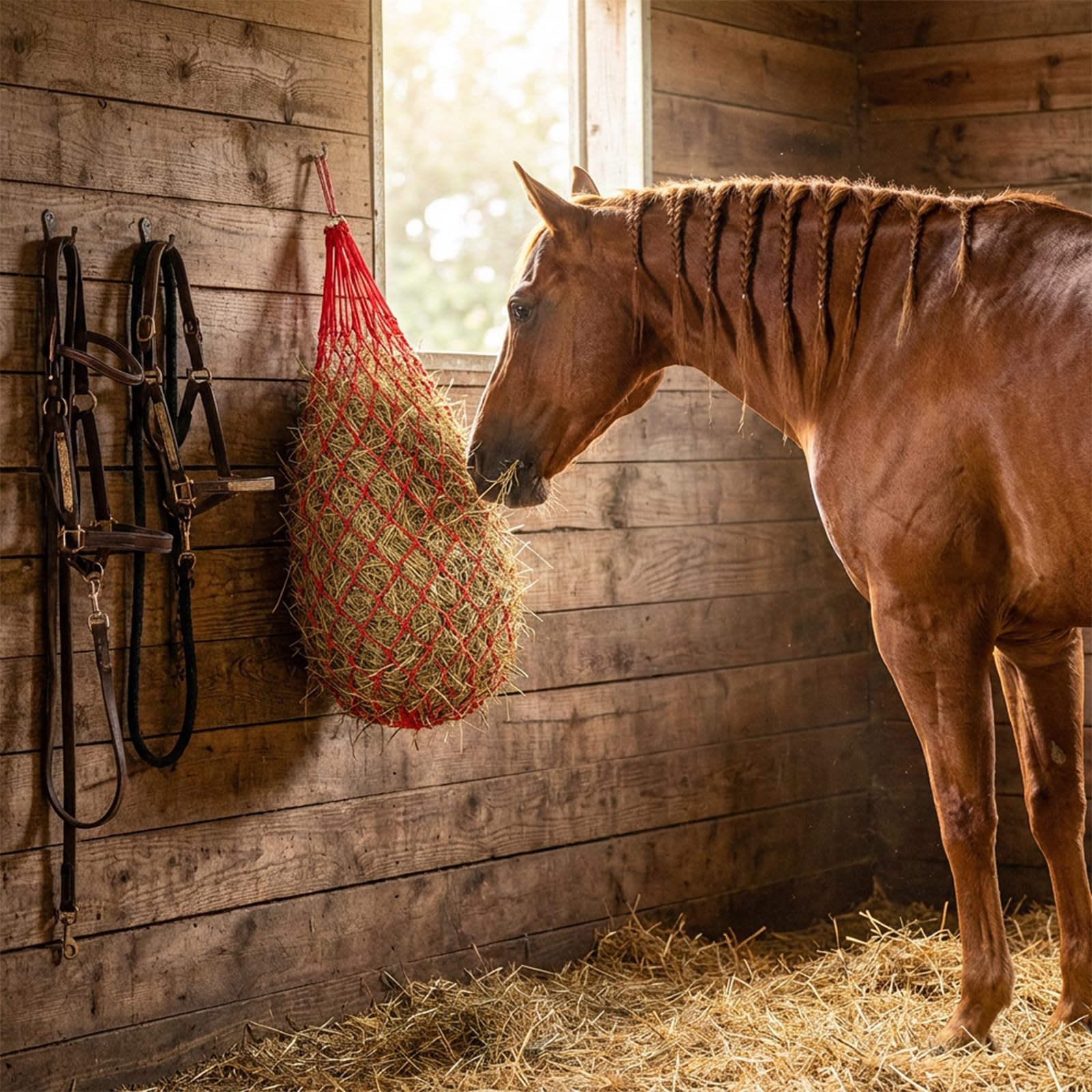 2 reti da fieno per cavalli, grandi 10 kg, rete da fieno a maglia stretta, 10 x 10 cm, borsa da pranzo, cavallo, balle rotonde per cavalli, per un'alimentazione adeguata, per cavalli, per una migliore