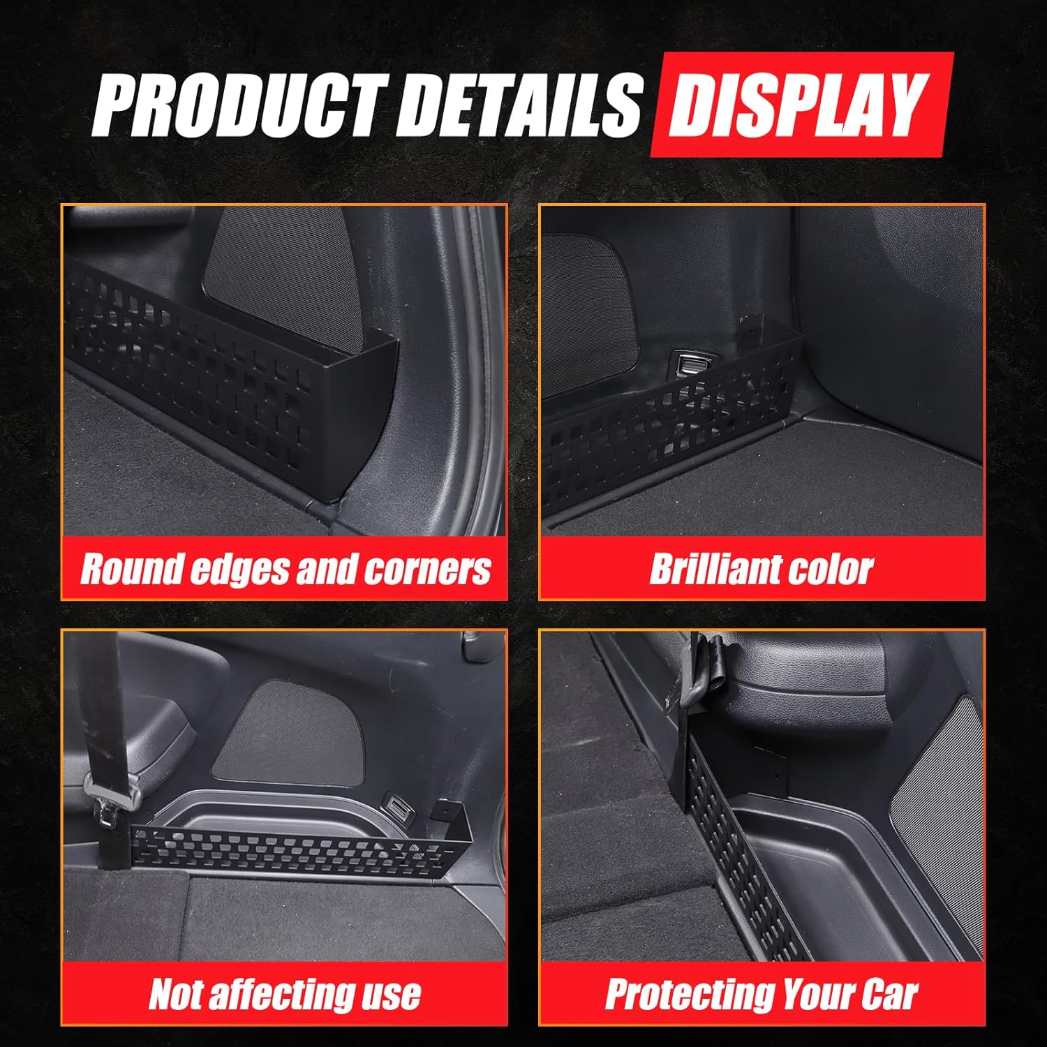 Rear Trunk Molle Panel Trunk Organizer for Honda Pilot 2016-2022 Accessories Modular Storage Panel Trunk Side Cargo Rack Shelf Organizer Basket Rear Boot Metal Fence Storage Box Bin (Right)