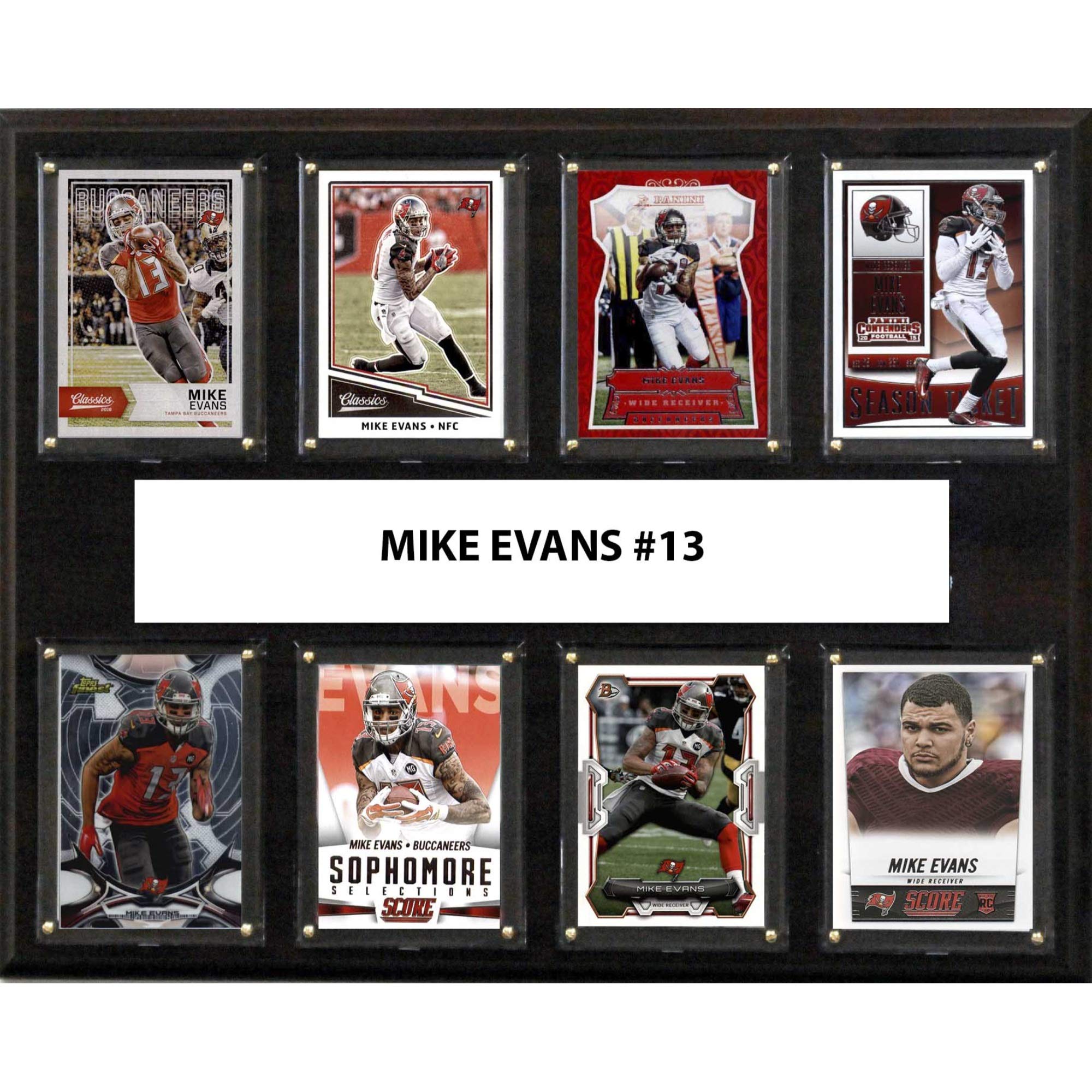 C&I Collectables NFL Tampa Bay Buccaneers Men's Mike Evans 8-Card Plaque, Brown