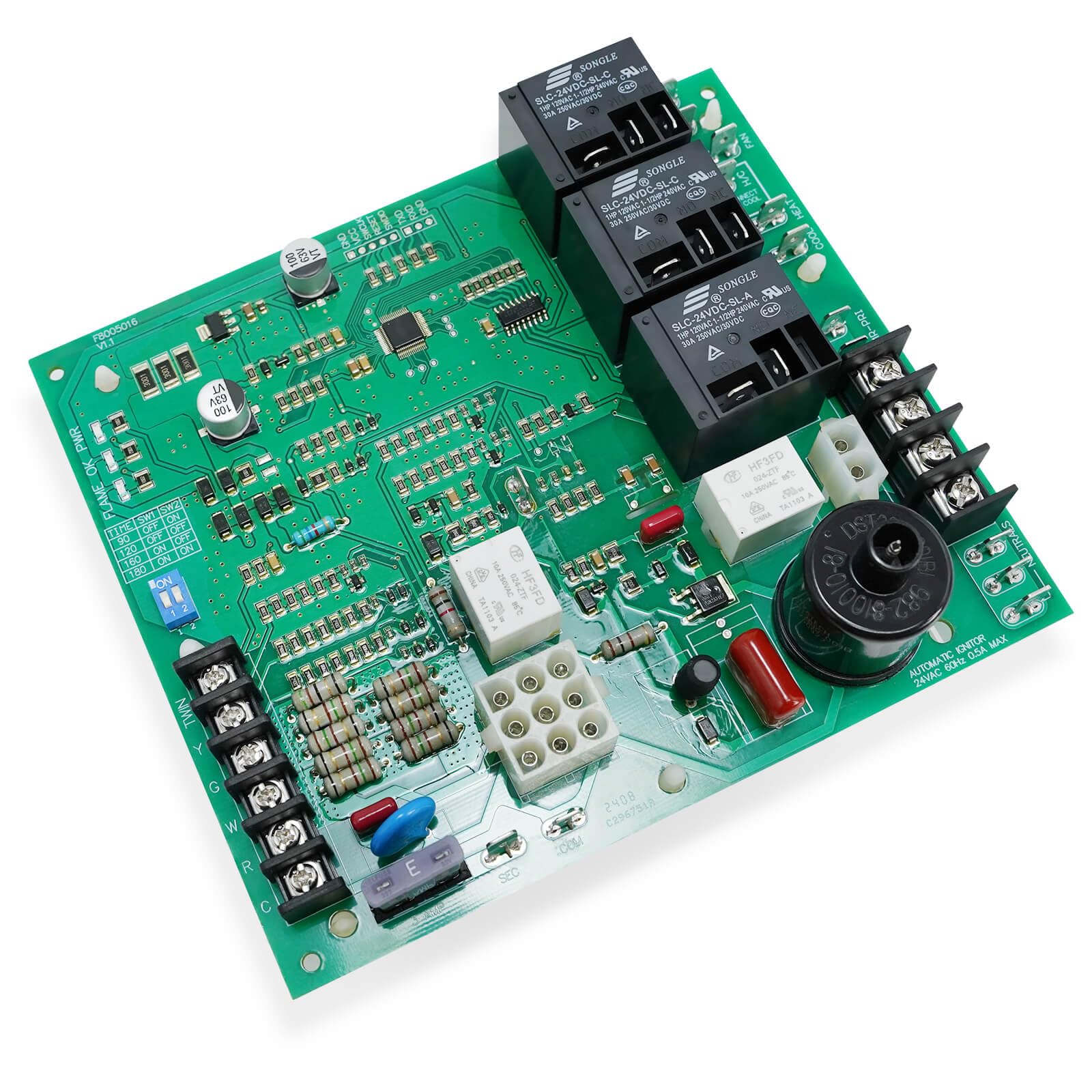 Photo 1 of Upgraded 62-24140-04 DSI Furnace Control Board Compatible with Rheem Ruud Weather King Corsaire, ICM292 Direct Spark Ignition Control Board Replaces for 62-24140-02 62-24140-01 24V/115V