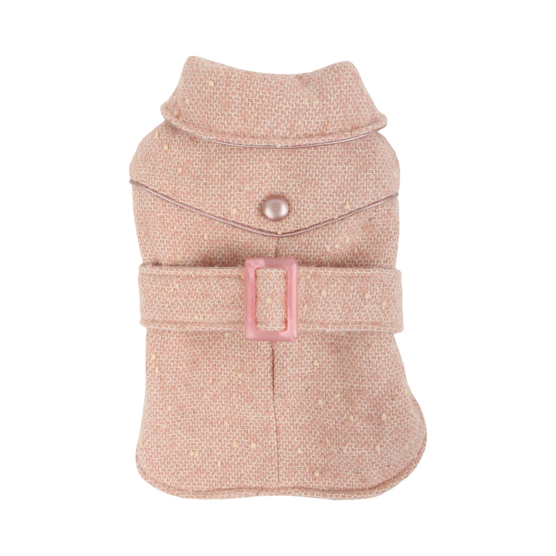 Puppia Popette Winter Dog Coat, Small, Pink, Grey