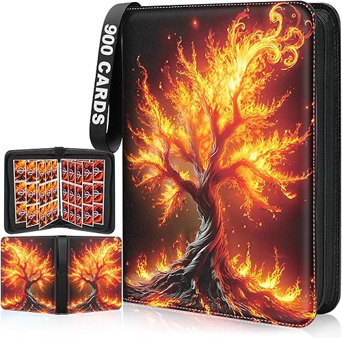 Miniatura 8 de Carpetas de tarjetas de 9 bolsillos con 900 bolsillos, funda con cremallera con 50 páginas extraíbles, carpeta comercial, fundas de álbum, hojas