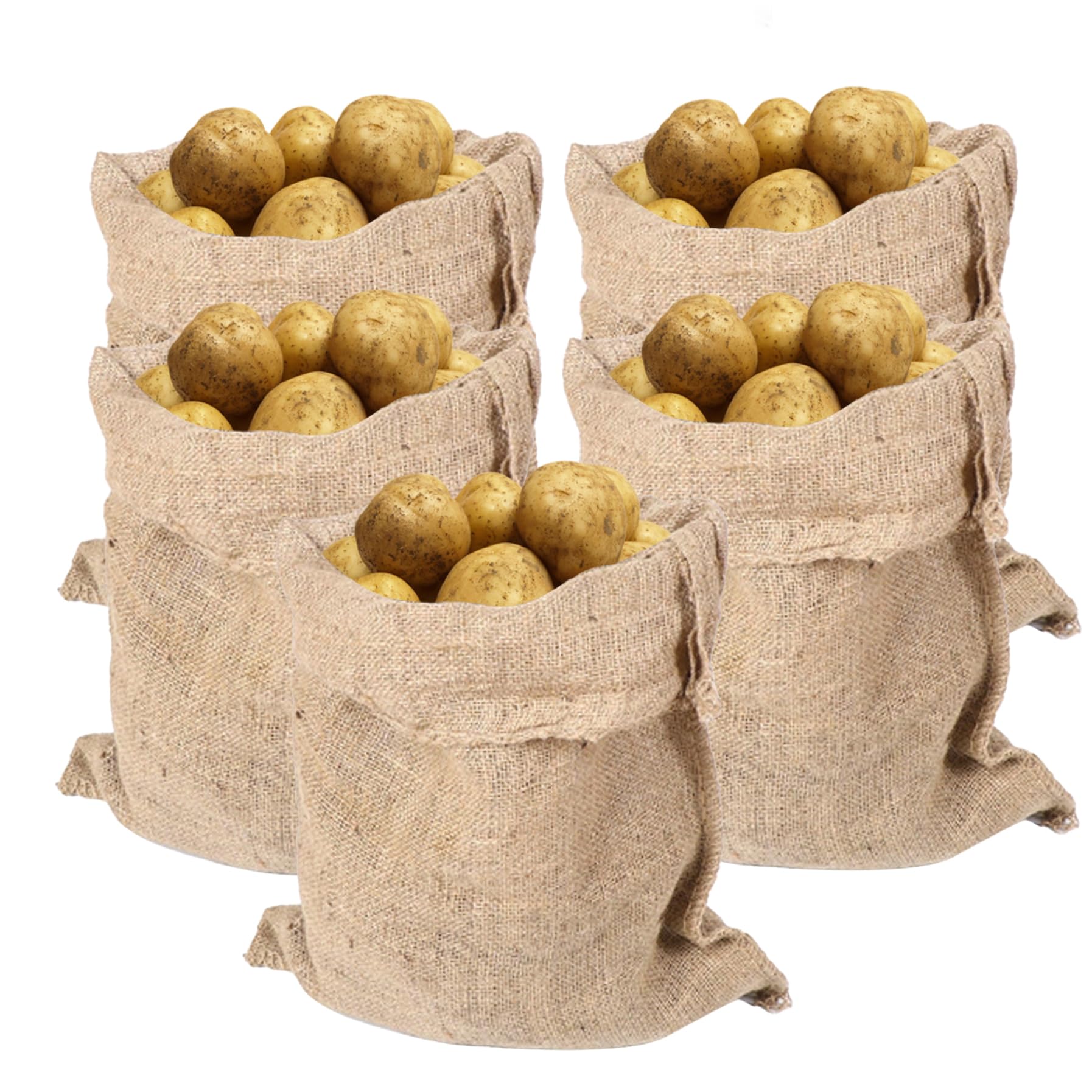 Potato Sacks for Storage 5PCS 15.75x23.62 Inch Hessian Sack Heavy Duty Vegetable Potatoes Storage Bags Tearproof Moisture-Resistant Burlap Jute Sacks for Coffee Beans Potato for Stora