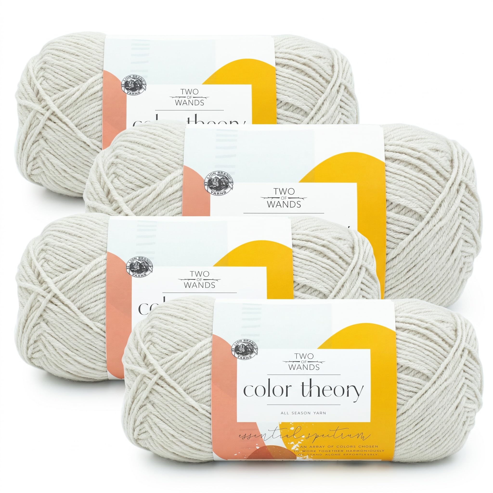 Lion Brand Yarn Two of Wands: Color Theory Yarn, 4 Pack, Moonbeam