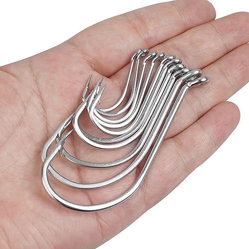 Miniatura 7 de Ganchos de pico de pulpo, 60 piezas100 ganchos de pesca de agua salada de acero inoxidable, anzuelos para pesca de suicidio