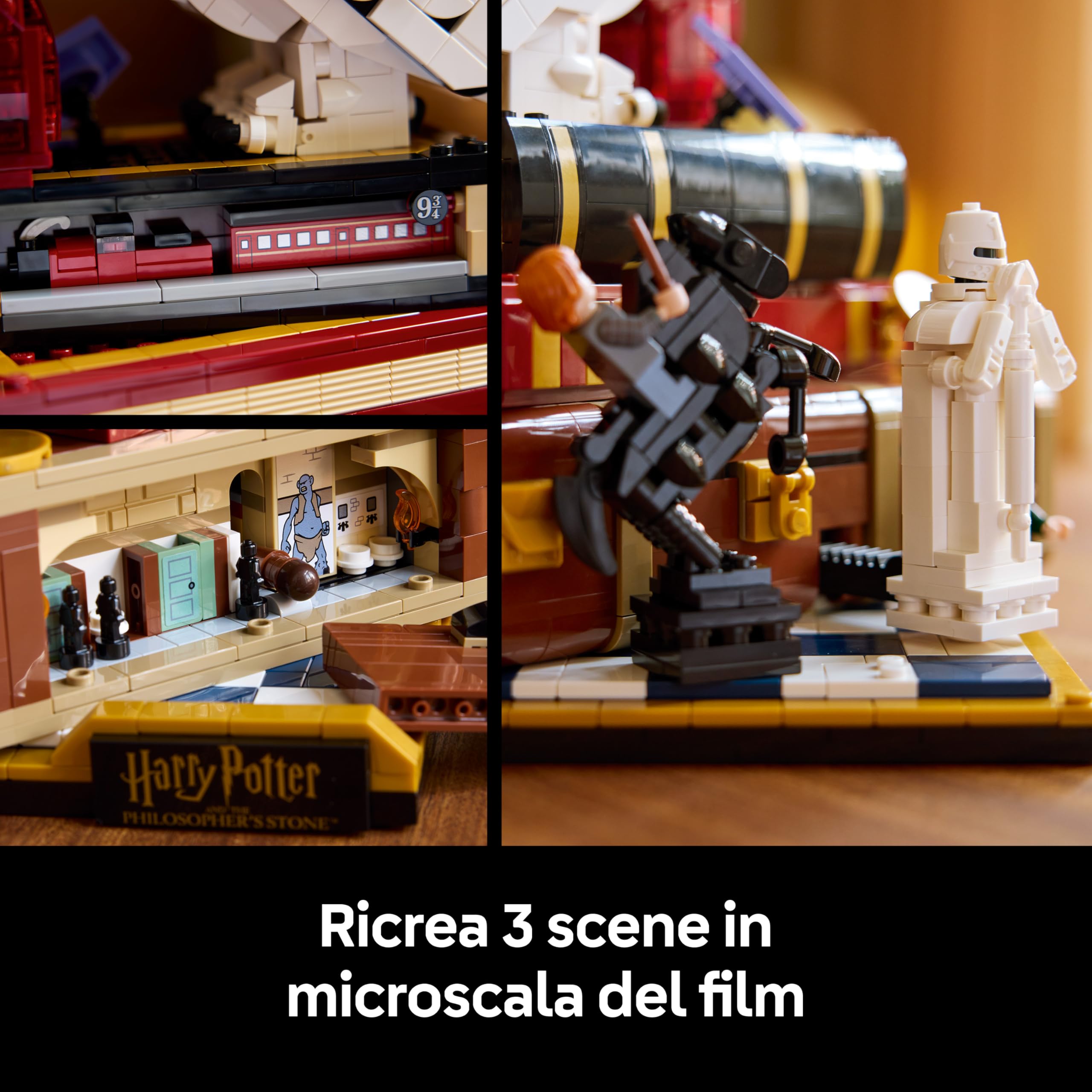 LEGO Harry Potter Pietra Filosofale – Edizione del Collezionista - Modellino Fai da Te - Decorazione per la Camera da Letto con Scene del Film, Edvige e 3 Minifigure - Regalo per Fan e Adulti - 76466