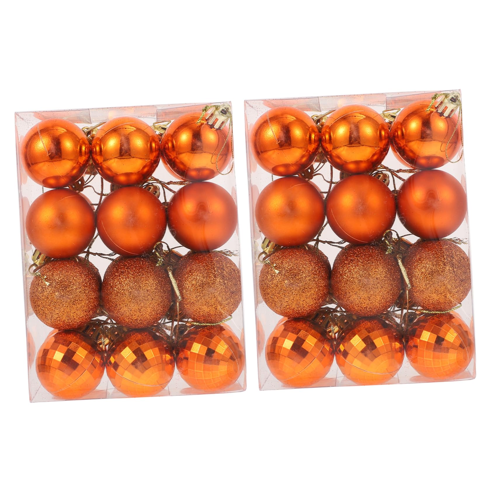 Boules de Noël orange incassables lot de 48 suspensions 4 cm COLLBATH