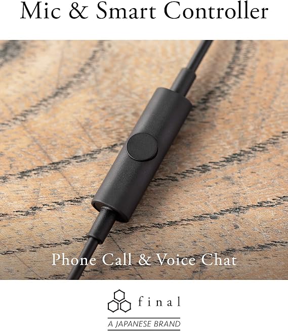 Final E2000 In-Ear Headphones with Microphone Controller, Matt Black FI-E2DALC
