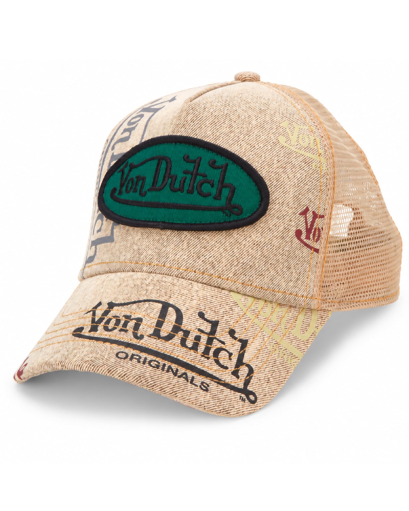Monogram Trucker Cap, Mesh Back, Curved Bill, Snapback