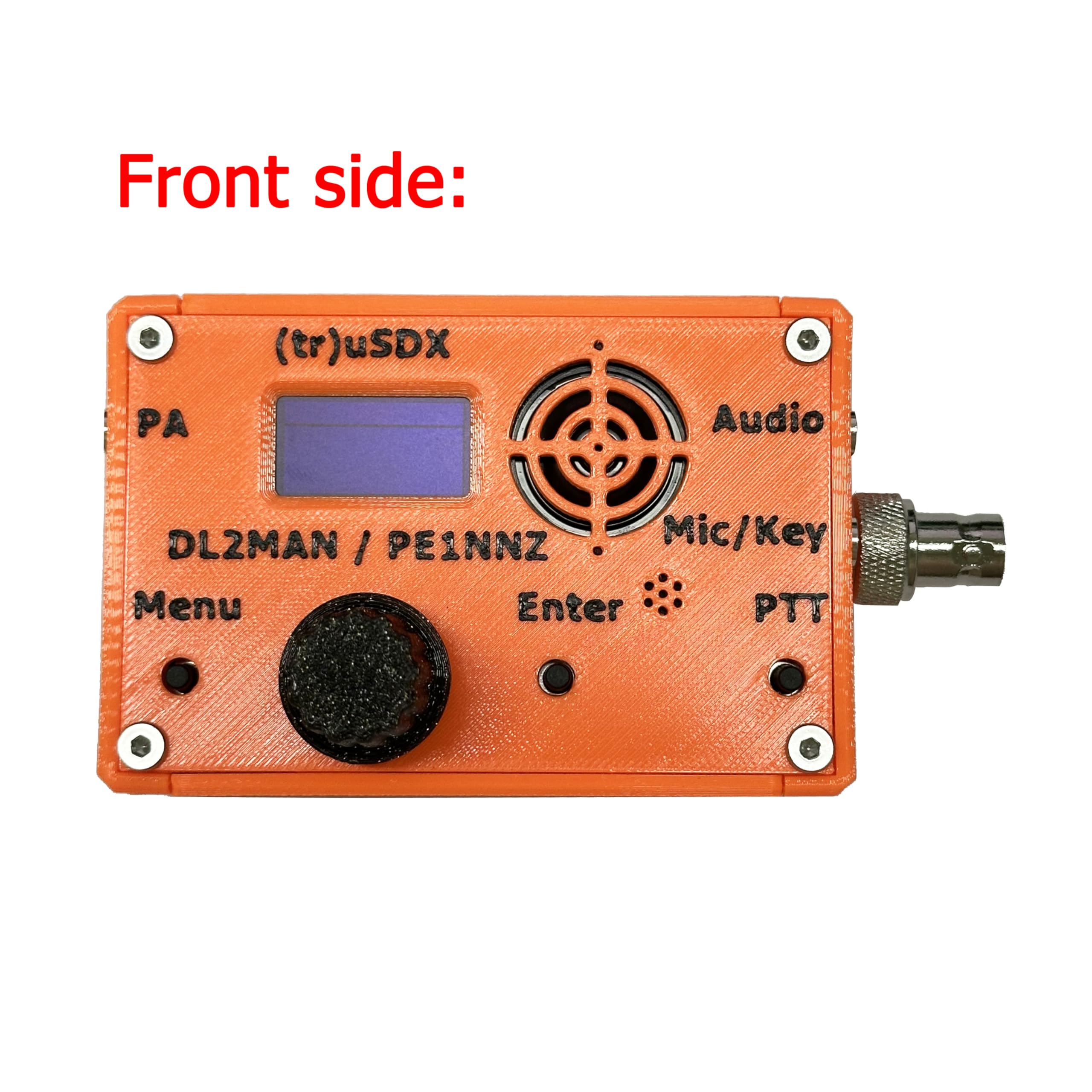 Ricetrasmettitore QRP 5-Band usdx PE1NNZ DL2MAN custodia arancione stampa 3D
