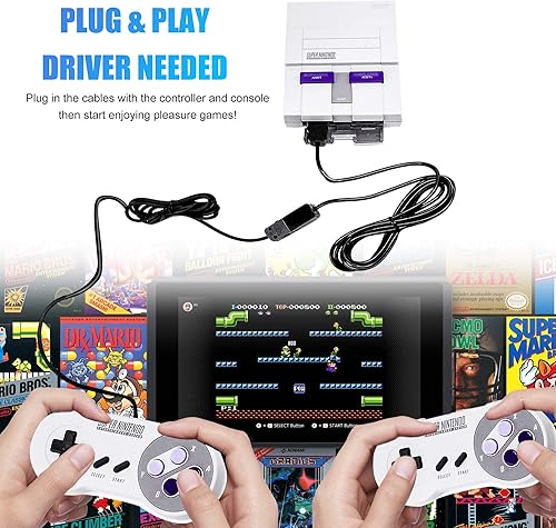 Miniatura 7 de SNES - Cable de extensión para controlador NES Classic (2 unidades, 10 pies) para controlador Super Nintendo SNES Classic Edition (2017) Mini NES
