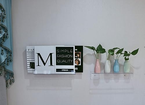 Vista 7 de CY - Estantería flotante de acrílico para montaje en pared, Acrílico, Transparente