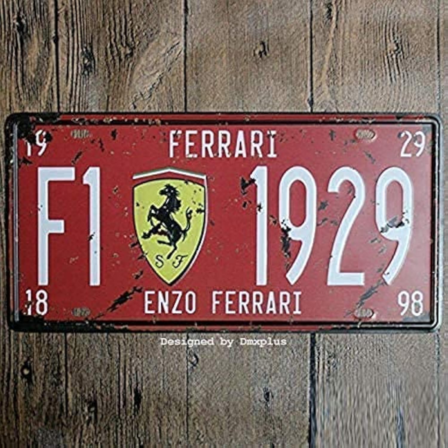 Sokomurg Retro Vintage Funny 6x12 inch Indoor F1 ENZO Ferrari 1929 Metal Tin Sign Garage License Plate Kitchen Decor Bar Pub Club Cafe Home Restaurant Wall Decor Art Sign Post Gifts for Man(1-rw-2)