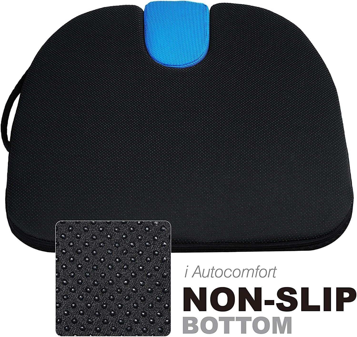 AUTOTRENDS Sojoy Brand Car Seat Cushion Wedge Driving Cushion for Long Sitting Portable Wedge Pillow for Hip, Tailbone, Coccyx, Sciatica (18.5 X 16 X 2.5 Inch), Black and Blue (SJ-AT-156-2) : Automotive