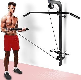 Sponsored Ad – Senshi Japan Home Wall Mounted Cable Machine Pulley System | Multi Gym For Homes, Garage, Gyms, etc. | Lifts up 200KG | Comes With Lat Pull Down Bar and Straight Bicep Tricep Curl Bars