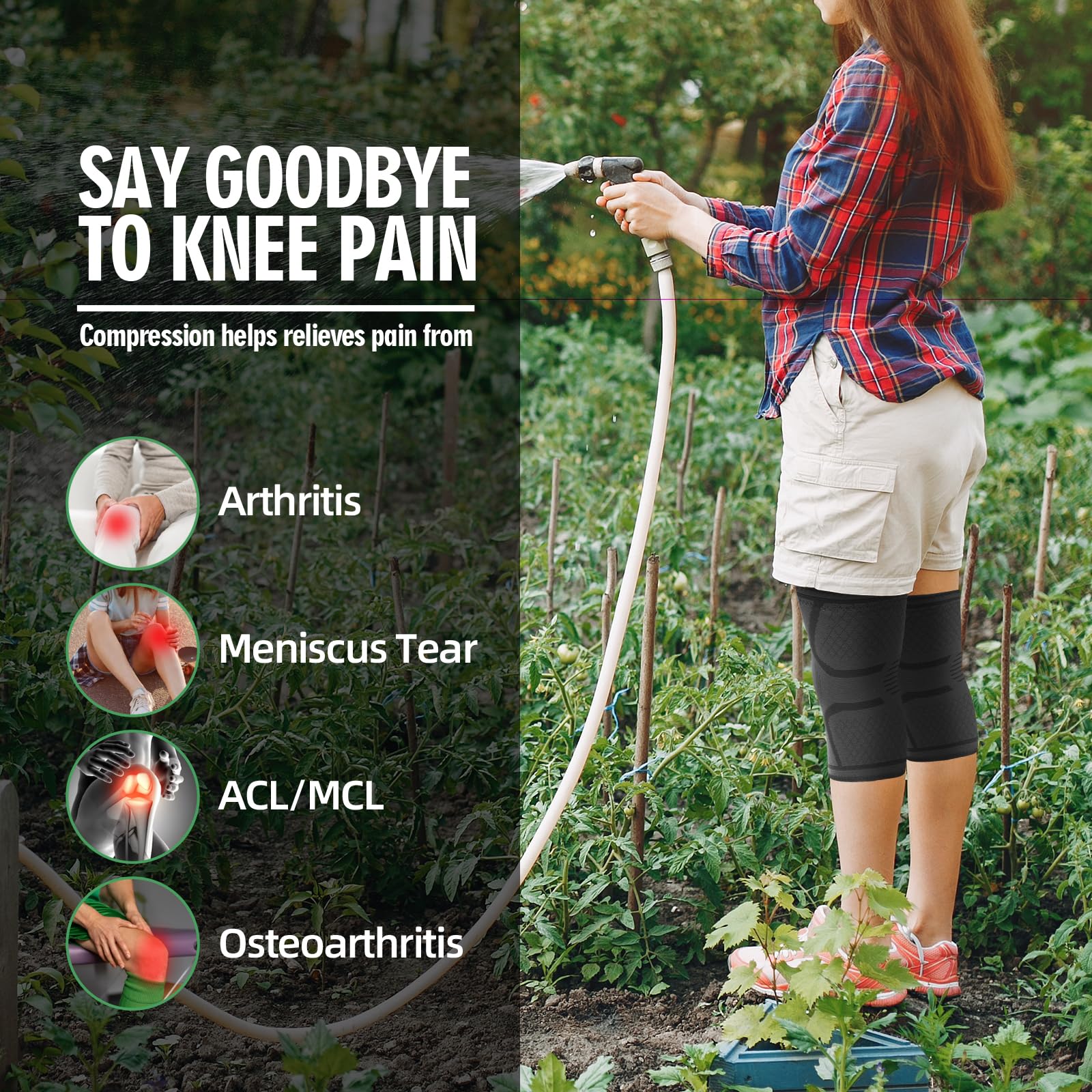 Ginocchiera Ortopedica per Uomo/Donne, 2 Pezzi tutore ginocchio per Artrosi, Menisco Lesionato, Lesioni dei Legamenti, Fascia Ginocchiere Sportiva, Palestra, Supporto per Ginocchio(Nero, XL)