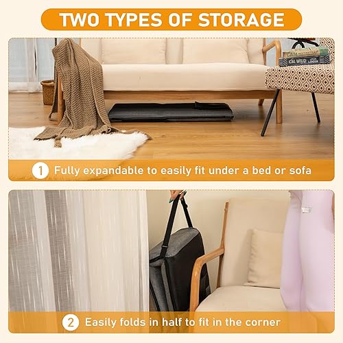 Miniatura 6 de FASTMOMENT Silla de piso con soporte para el respaldo, silla de piso ajustable de 14 posiciones, silla de piso portátil para adultos y niños, silla