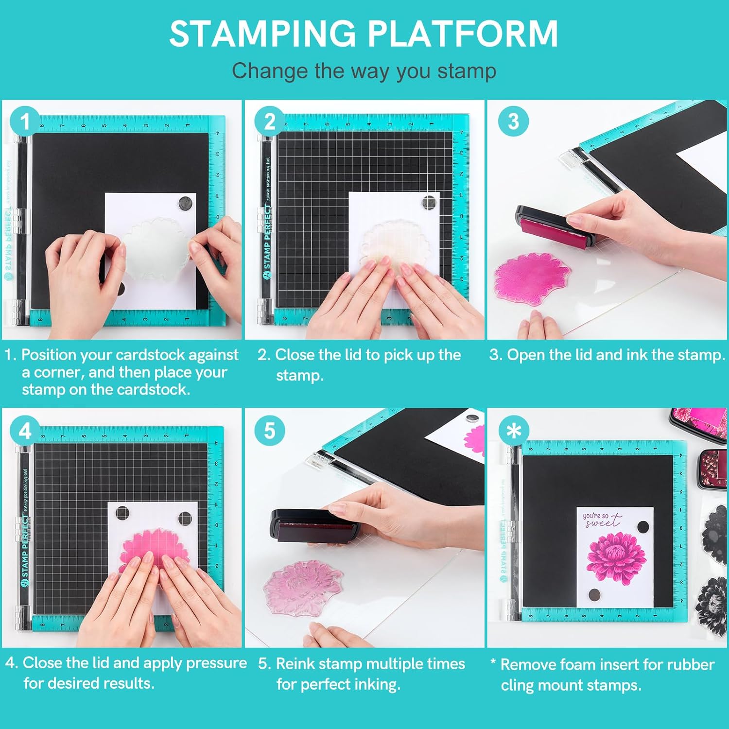 Stamp Platform,10x10inch Stamp Positioning Tool for Accurate Craft Stamping DIY Scrapbooking Card Making,Precision Stamping Tool for Paper Card Crafting