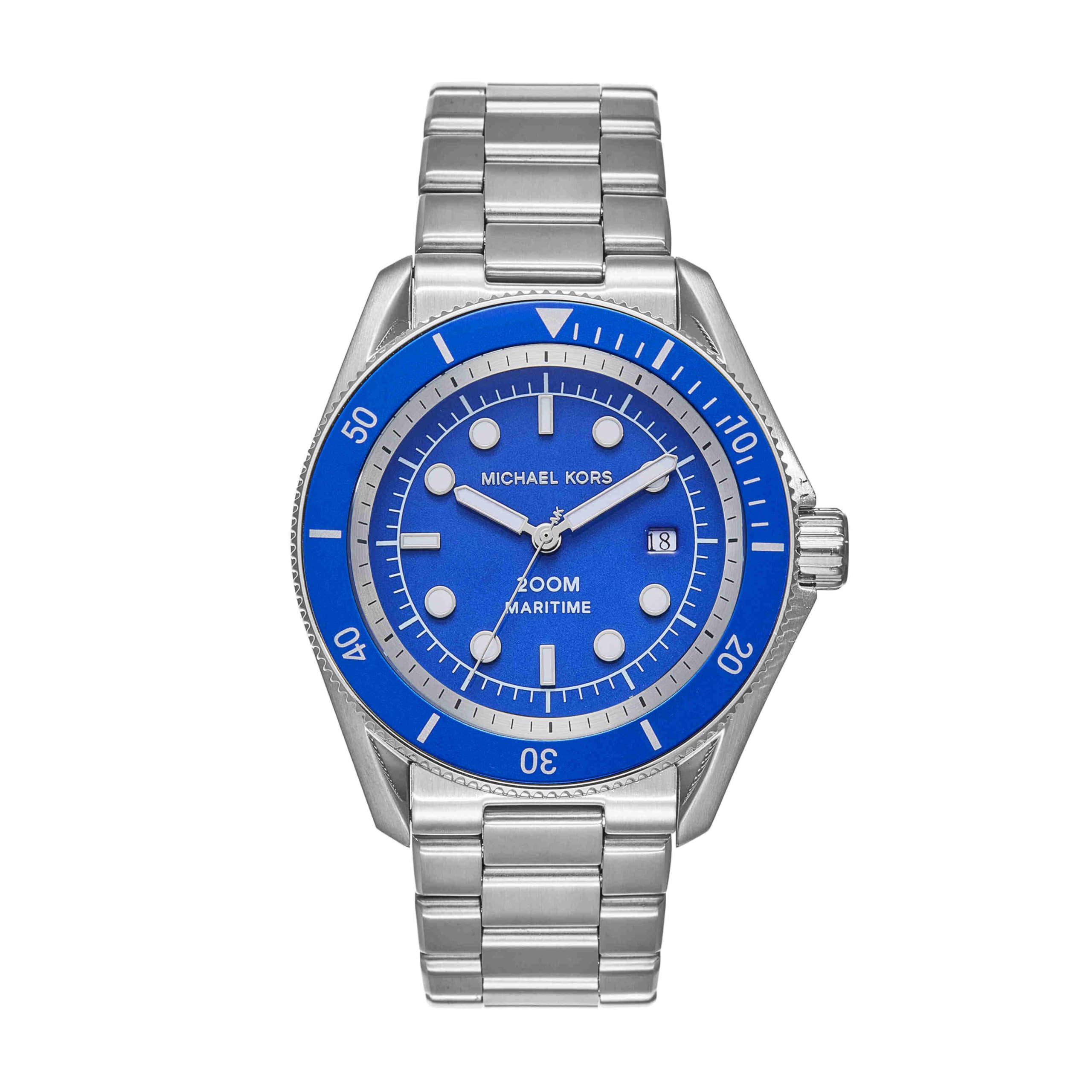 Michael Kors Stainless Steel Analog Blue Dial Mens Watch-Mk9160, Band Color-Silver (B0CSK4H115) Amazon Price History, Amazon Price Tracker