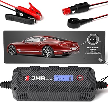 شاحن بطارية JMR لـ Bentley Continental GT Bentayga Flying Spur Mulsanne Trickle Charger Conditioner Maintainer Magnetic Port ، أضف وضع الليثيوم