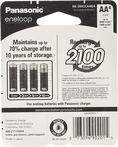 Miniatura 2 de Eneloop QS-RXXW-NU9Y versión 4ª generación AA NiMH precargada 2100 veces batería recargable con soporte paquete de 4