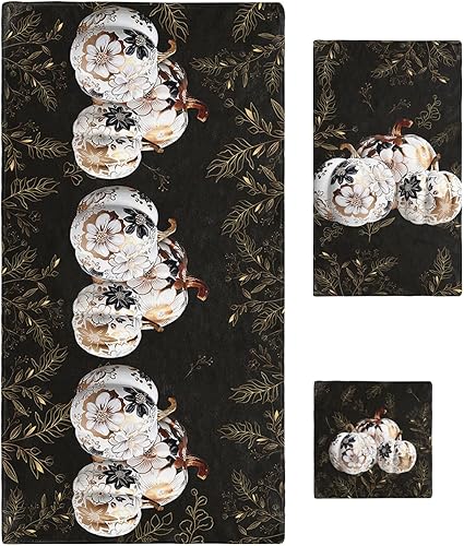 Thanksgiving Pumpkins Bath Towels for Bathroom Set - Luxury Towels Gifts for Women,Quick Dry Beach Kitchen Hand Hair Face Yoga Workout Gym Towel and