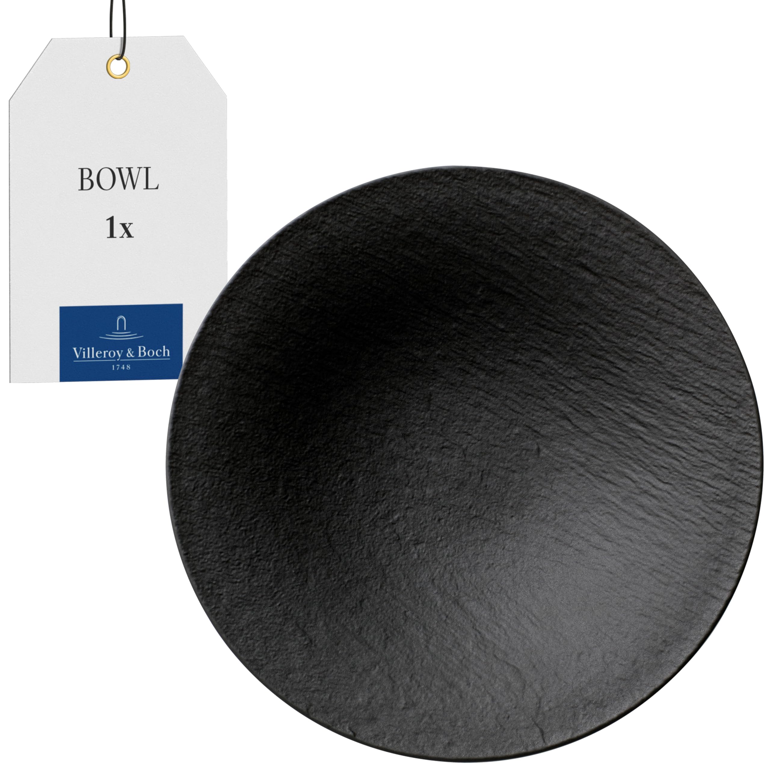 Villeroy & Boch - Manufacture Rock Bowl 28.5 cm Black, Dishwasher Safe, Microwave Safe, Food Bowl, Bowl for Cereal, Soups or Salads, Small Dish, Premium Porcelain