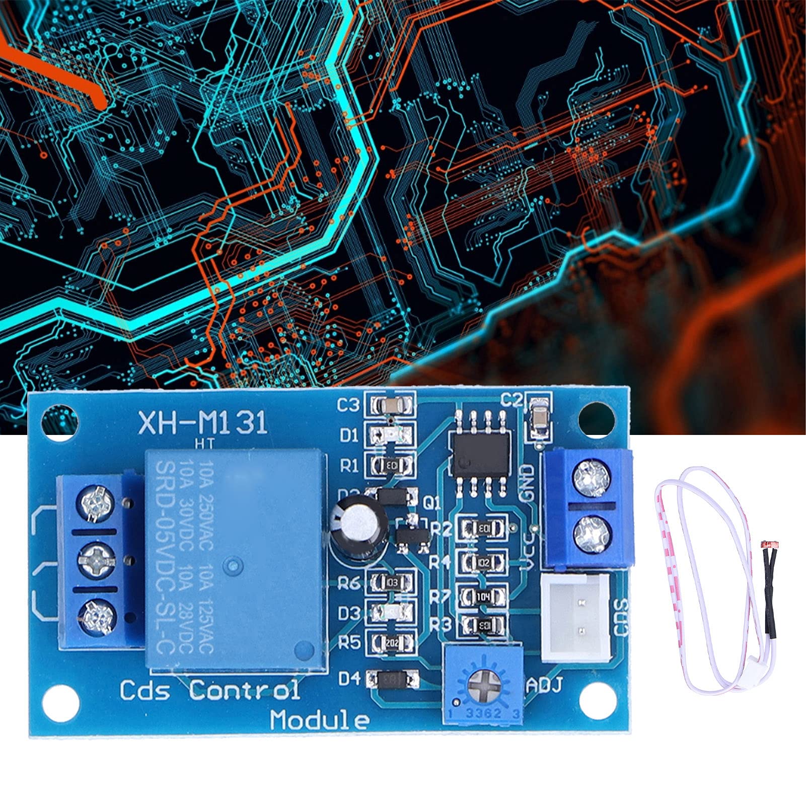 Modulo Resistore Fotosensibile Eujgoov DC 5V Interruttore Relè Foto-resistenza Un'uscita con Sensore di Rilevamento della Luce XH‑M131