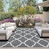 OutdoorLines Outdoor Plastic Area Rugs for Patio 5x8 ft - Reversible Outside Carpet, Stain & UV Resistant RV Mats, Straw Rug for Camping, Deck Garden, Porch and Balcony, Moroccan Grey & Light Grey