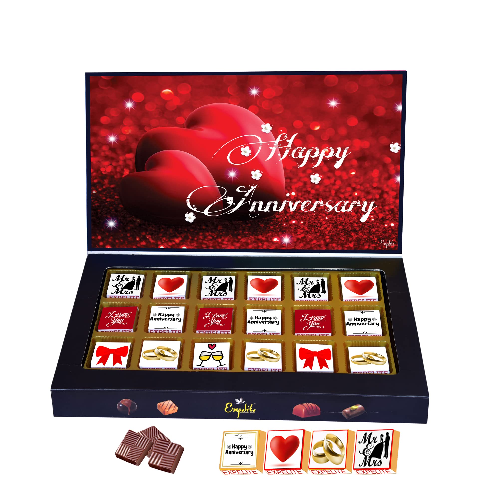Expelite Chocolate For Marriage Anniversary - 18 PC Chocolates gift pack For Husband wife-picture-11