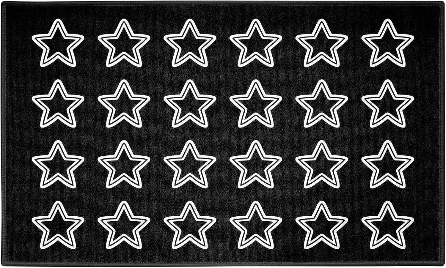 Booooom Jackson Black Classroom Rug Large Star Classroom Carpet 7'5"x13'Area Reading Rug with Non-Slip Backing School Classroom Seating Carpet Elementary