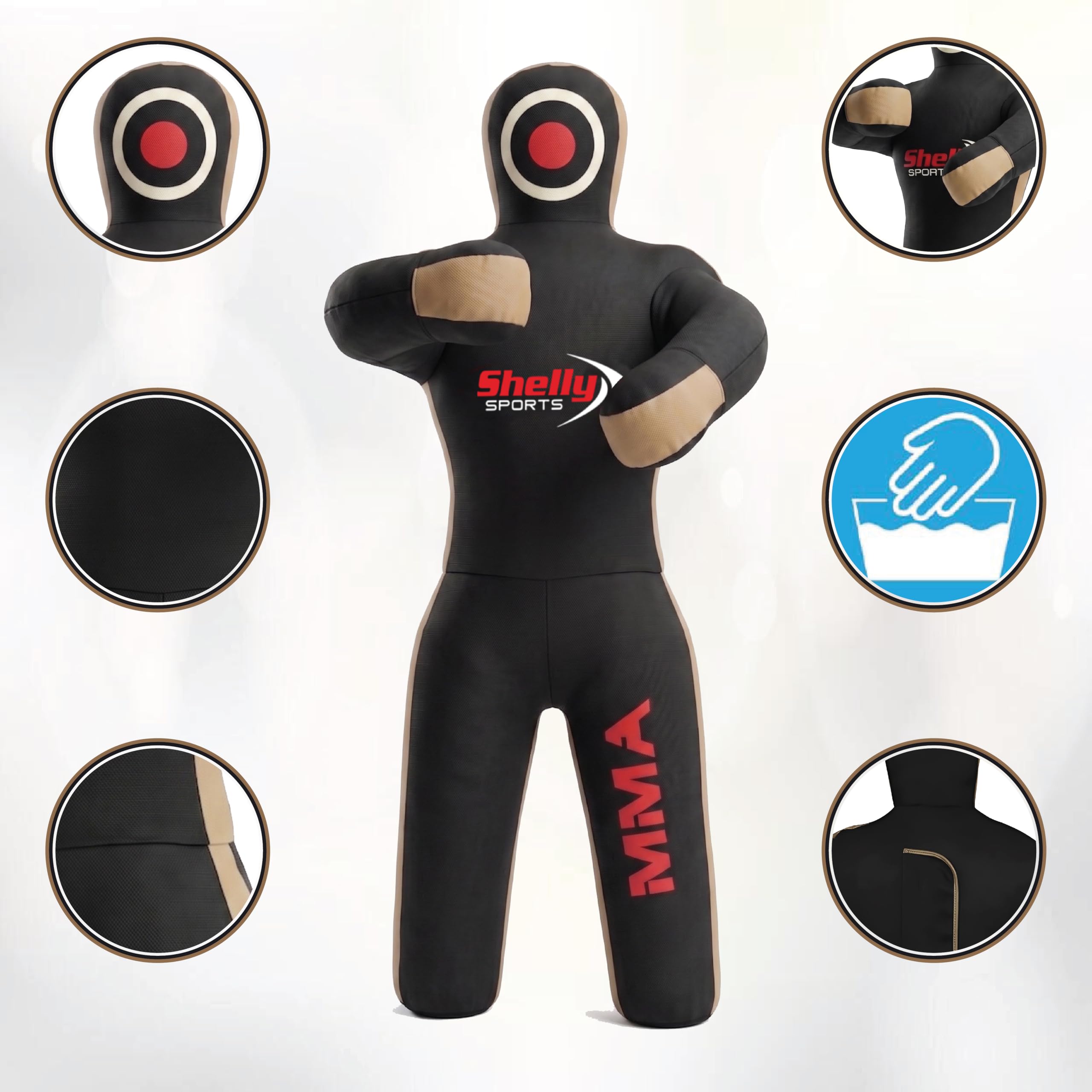 Shelly Mannequin de combat MMA pour enfants Sac de frappe BJJ, Jitsu brésilien Position debout, arts martiaux, boxe, karaté, entraînement – Non rempli