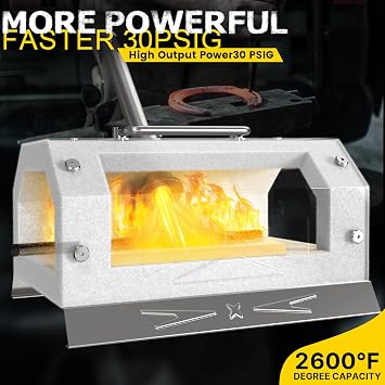 Nelyrho 1 Burner Propane Blacksmith Forge Kit | 2600F High Temperature, Stainless Steel, Portable Design, Blacksmithing, Knife Making & Metalworking