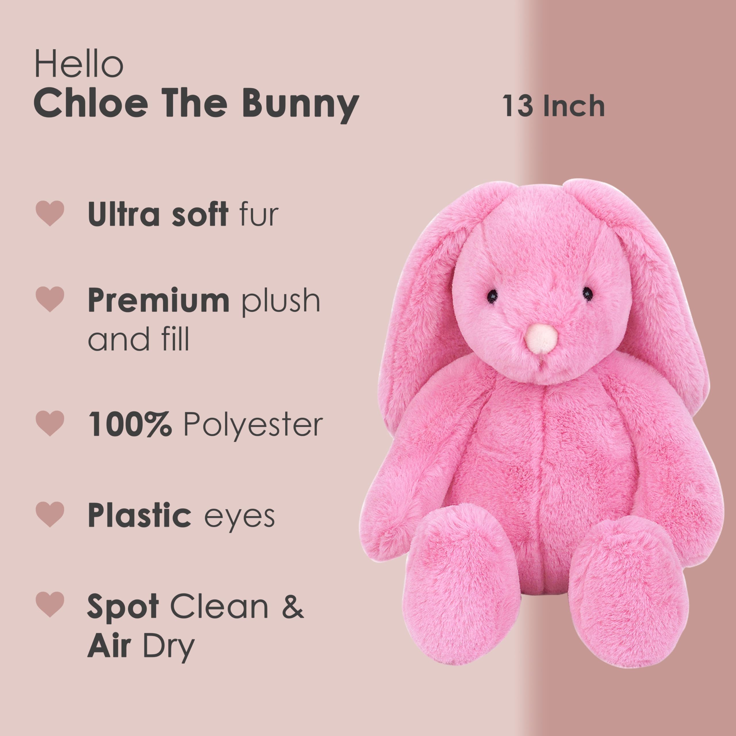MON AMI Blossom Bunny 13-Inch Stuffed Animal for Girls, Pink, 13 inches - Image 2