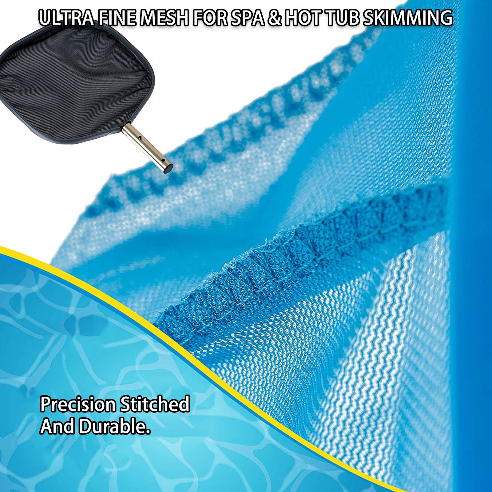 Esta Red recogehojas para Piscinas, rastrillo Profesional para Limpieza de Hojas, rastrillo de Malla Fina con Bolsa Profunda y Marco de plástico Resistente para Limpiar Hojas en Piscinas y e