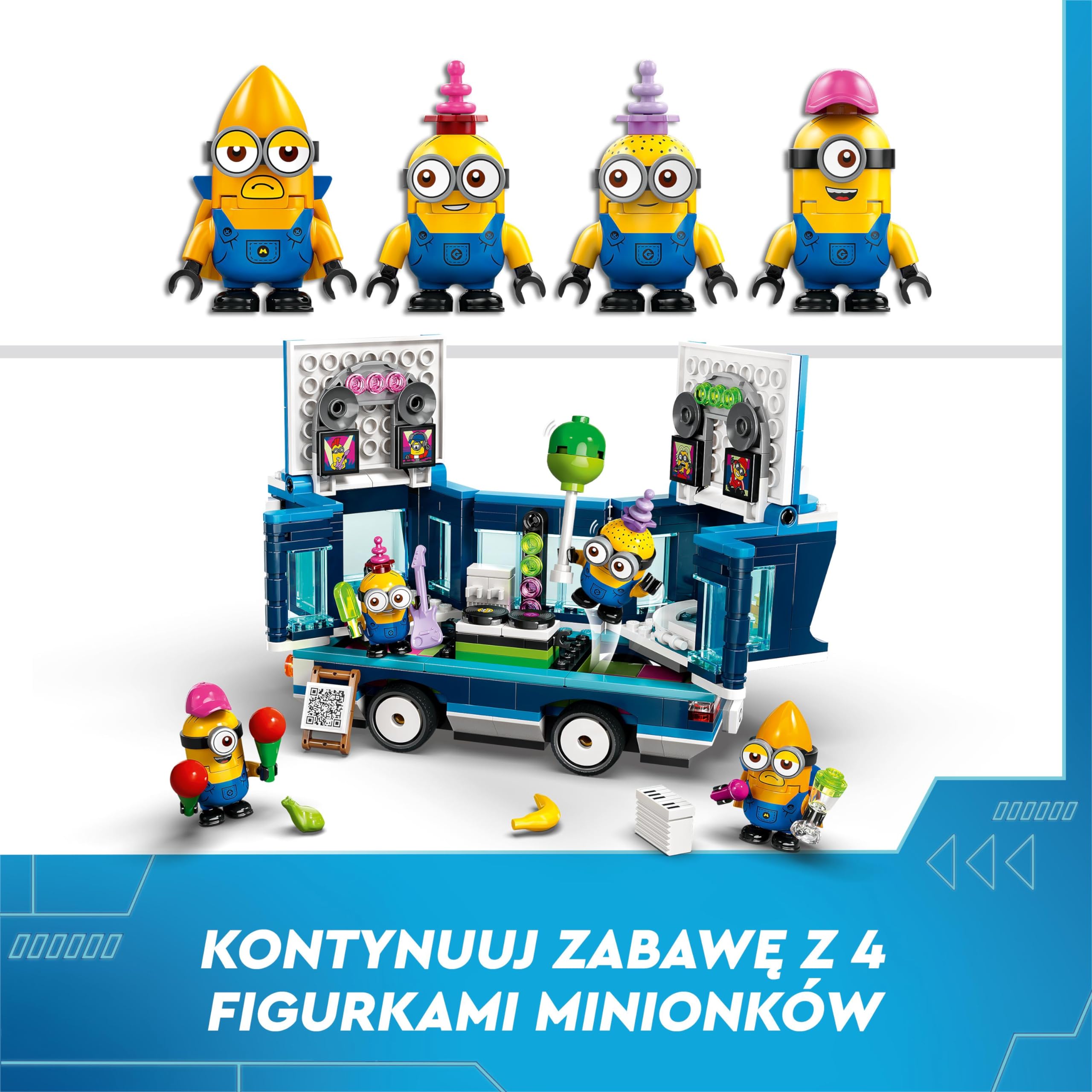 LEGO Despicable Me Minions’ Music Party Bus, Creative Building Toy for 7 Plus Year Old Kids, Boys & Girls, Includes Gus, Mel, Dave and Phil Figures, Creative Birthday Gift Idea 75581
