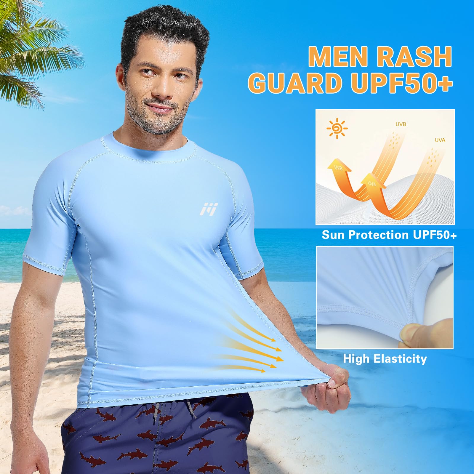 MEETWEE Rashguard Homme Anti-UV UPF 50+ Manches Courtes Longues Séchage Rapide Léger Surf Plongée