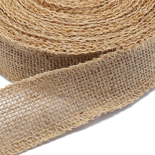 Miniatura 8 de DECORA 10 yardas de cinta de arpillera natural con lazo para moño 2 pulgadas de ancho