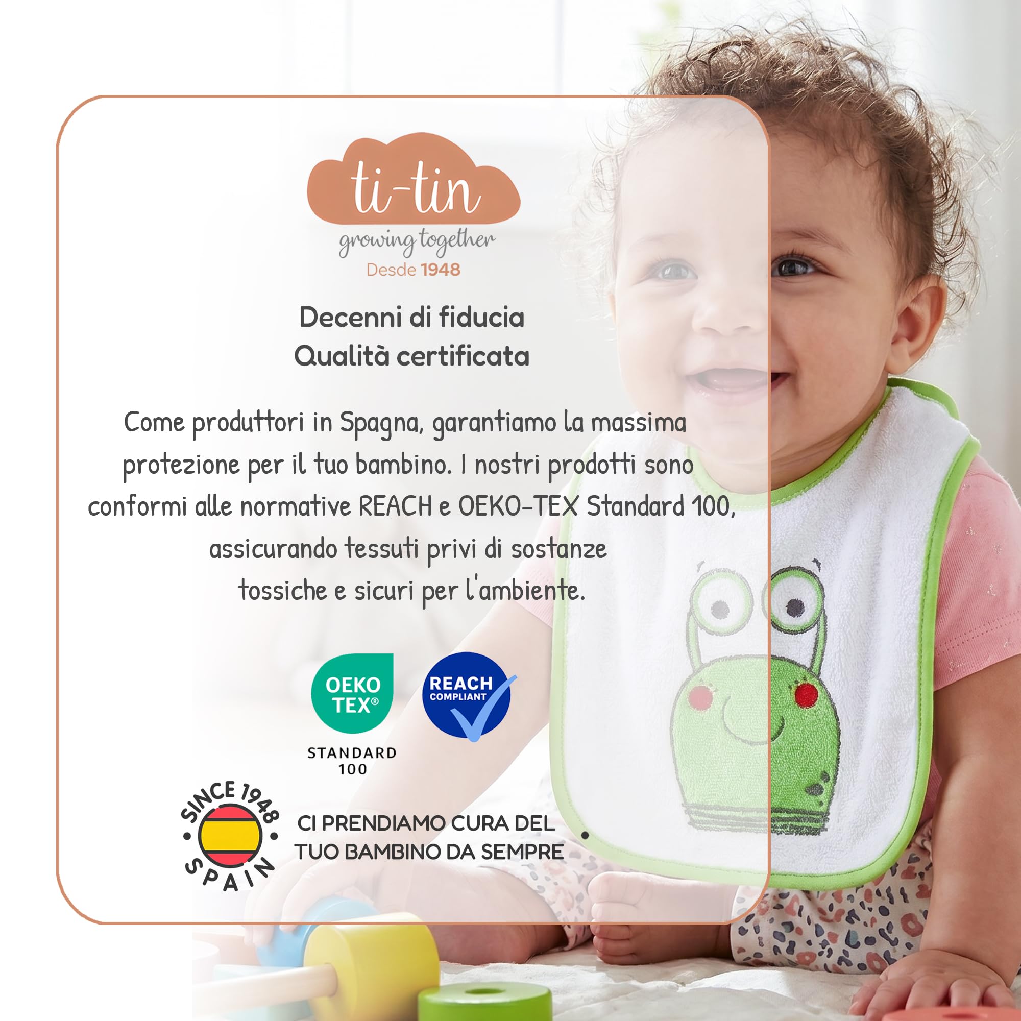 Bavaglini Impermeabili 73% Cotone 27% Poliestere Confezione da 7 23x27 cm per Bambini 6-18 Mesi