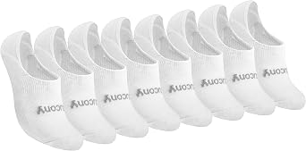 Saucony Womens No Show Cushioned Invisible Liner Socks 8, 16 Pairs