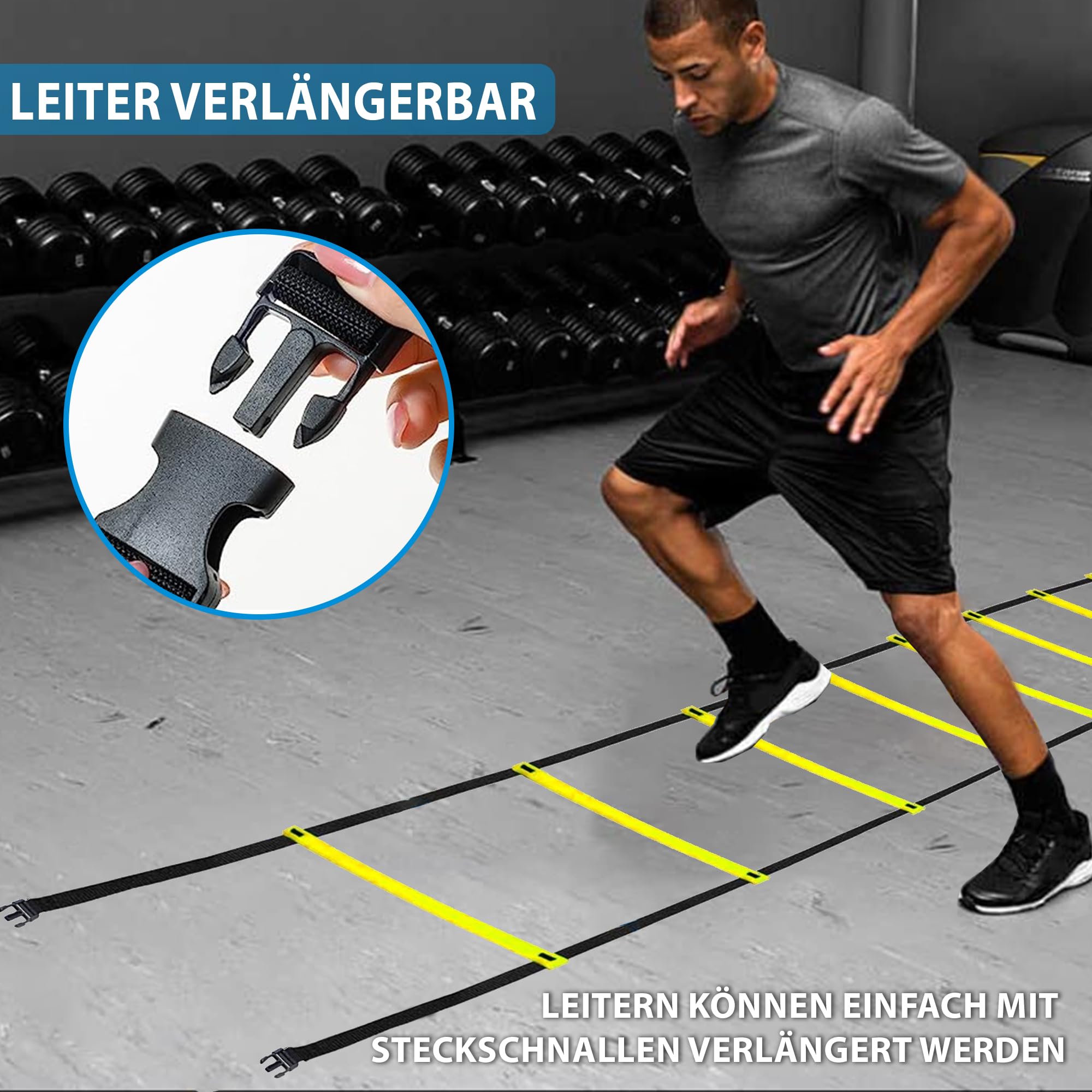 Sportacular Gear Scala Di Coordinazione 4x2m - Per Allenamento Agility, Calcio, Basket, Fitness - Foto 10