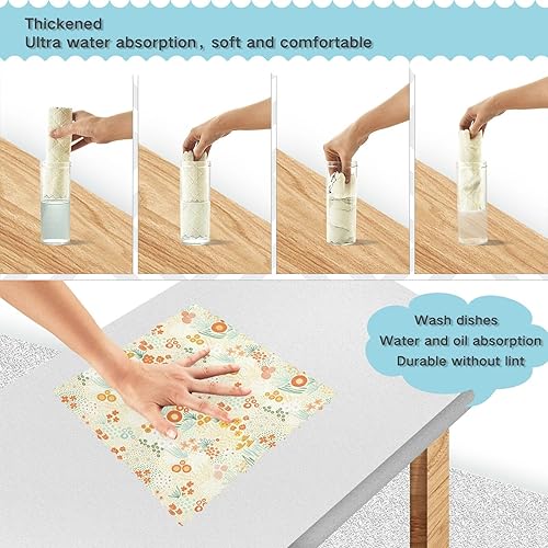 Miniatura 4 de Autumn Flower Contemporary Soft Print Home Kitchen Towels Quick Dry 6 Pack Car Cleaning Cloth for Restaurant Oven