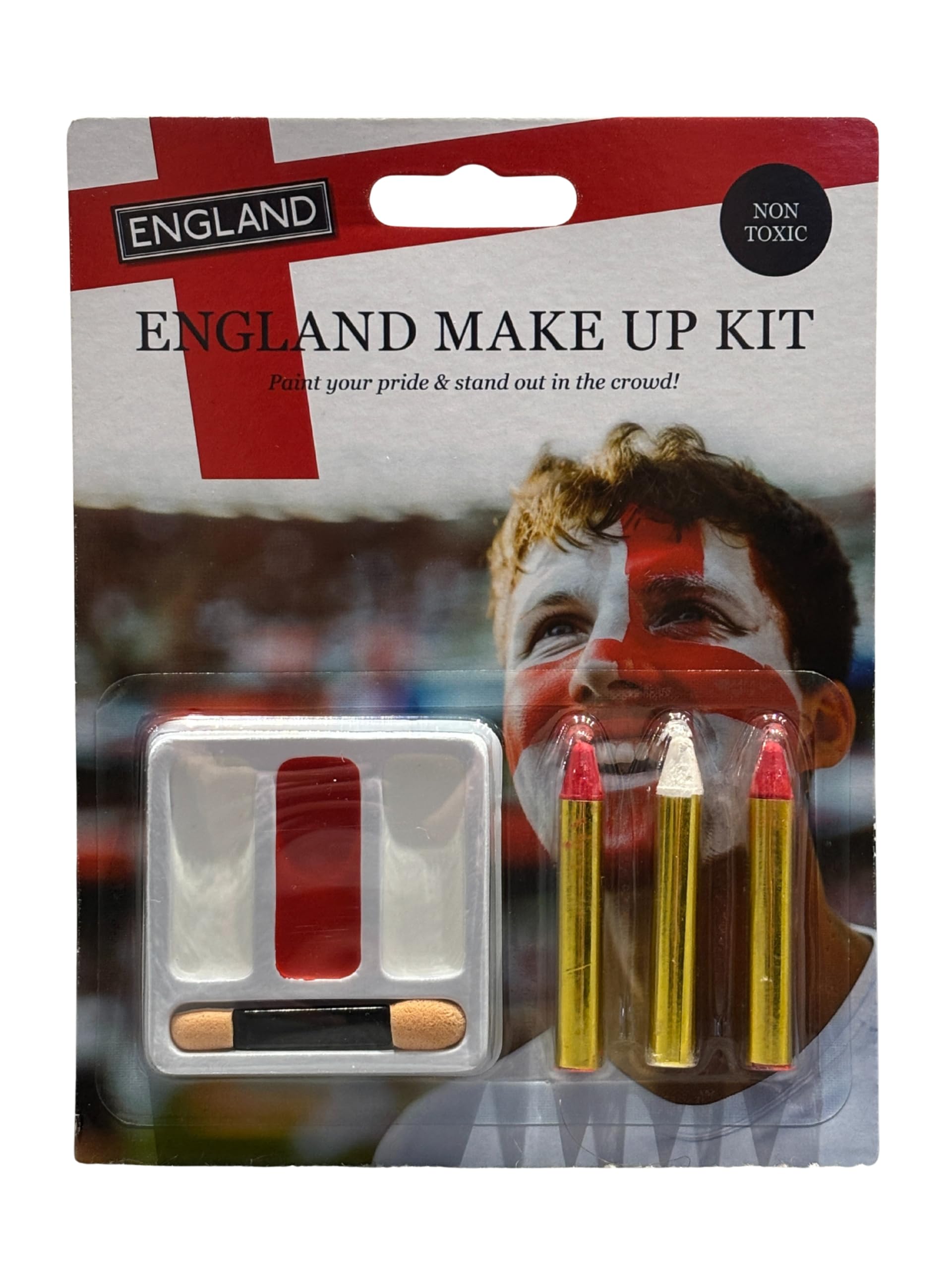 England Face Paint & Makeup Kit - Red and White St George’s Cross Face Paint - Fan Accessory for World Cup 2026, Football, Rugby, Cricket & St Georges Day