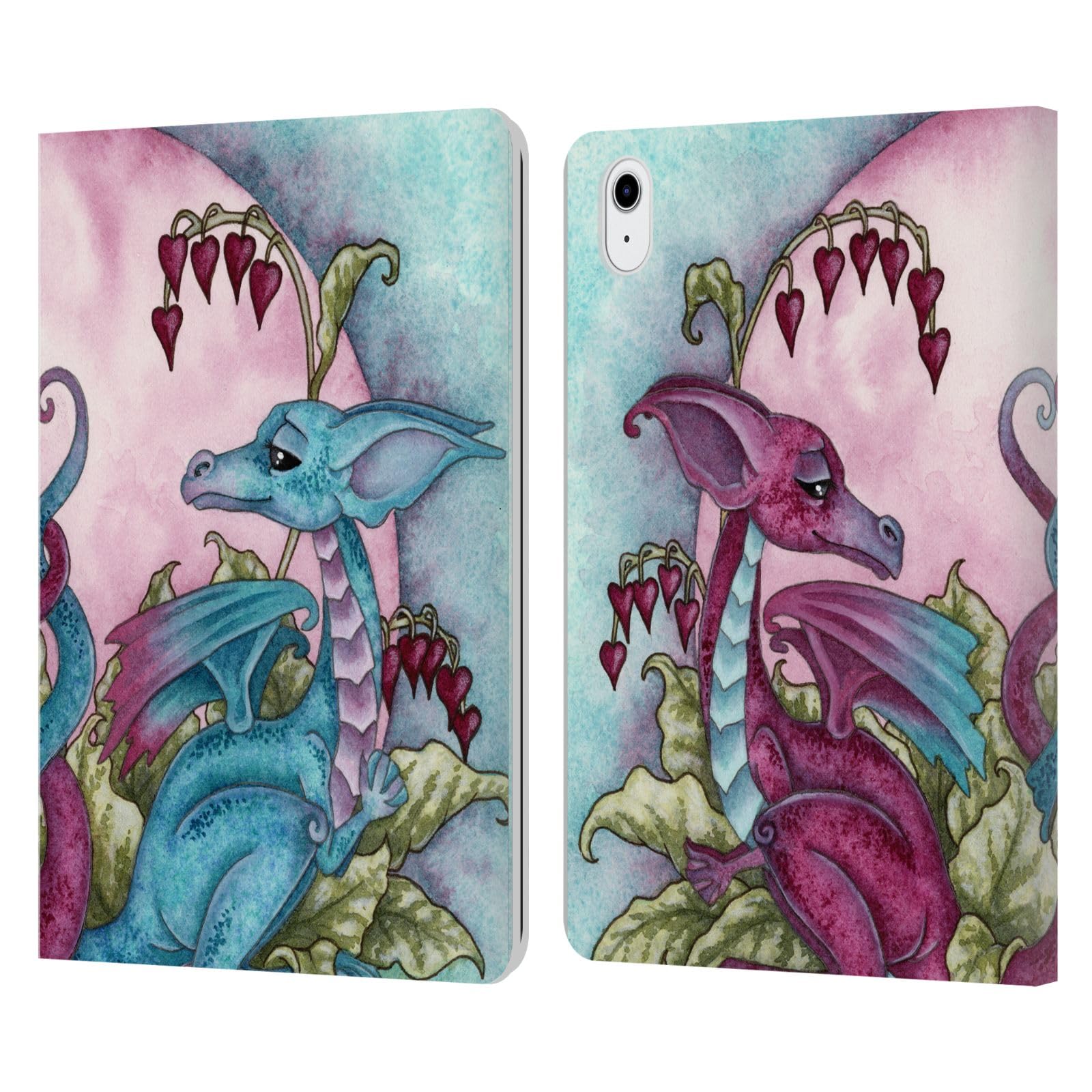 Carcasa de cuero premium Amy Brown Dragones de Amor para Apple iPad Air 2020 7