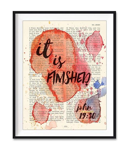 Amazon.com: It Is Finished - John 19:30 - Vintage Bible Verse Scripture  Christian Art Print, Unframed, Watercolor Christian Wall and Home Decor,  All Sizes : Handmade Products
