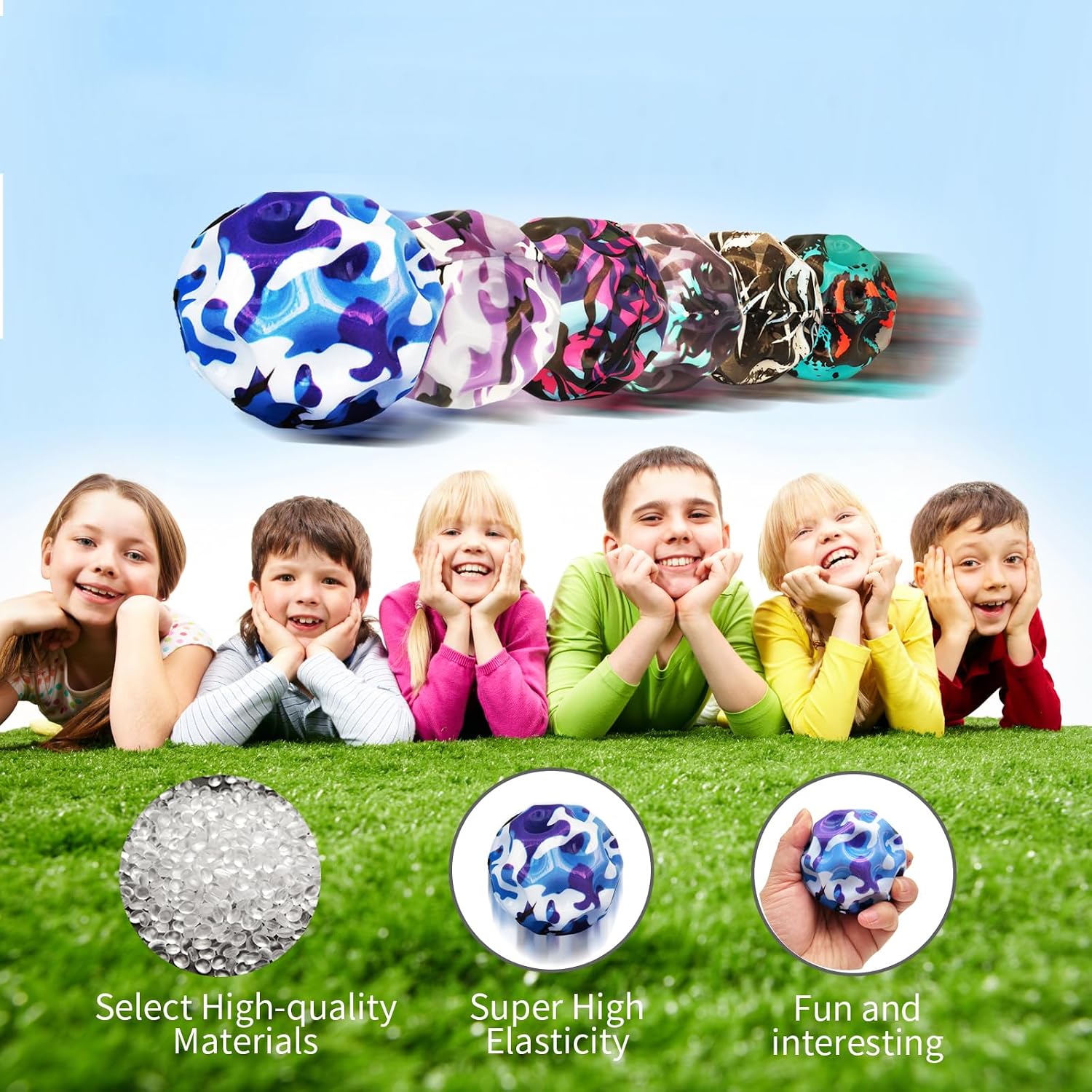 ZHEBAG Bouncy Ball, Colorful Big Super Bouncy Astro Balls, Extreme High Bouncing Balls for Kids,Fun Kids Lightweight Foam Jump Balls for Outside, Improve Hand Eye Coordination Ability (12 Pack)