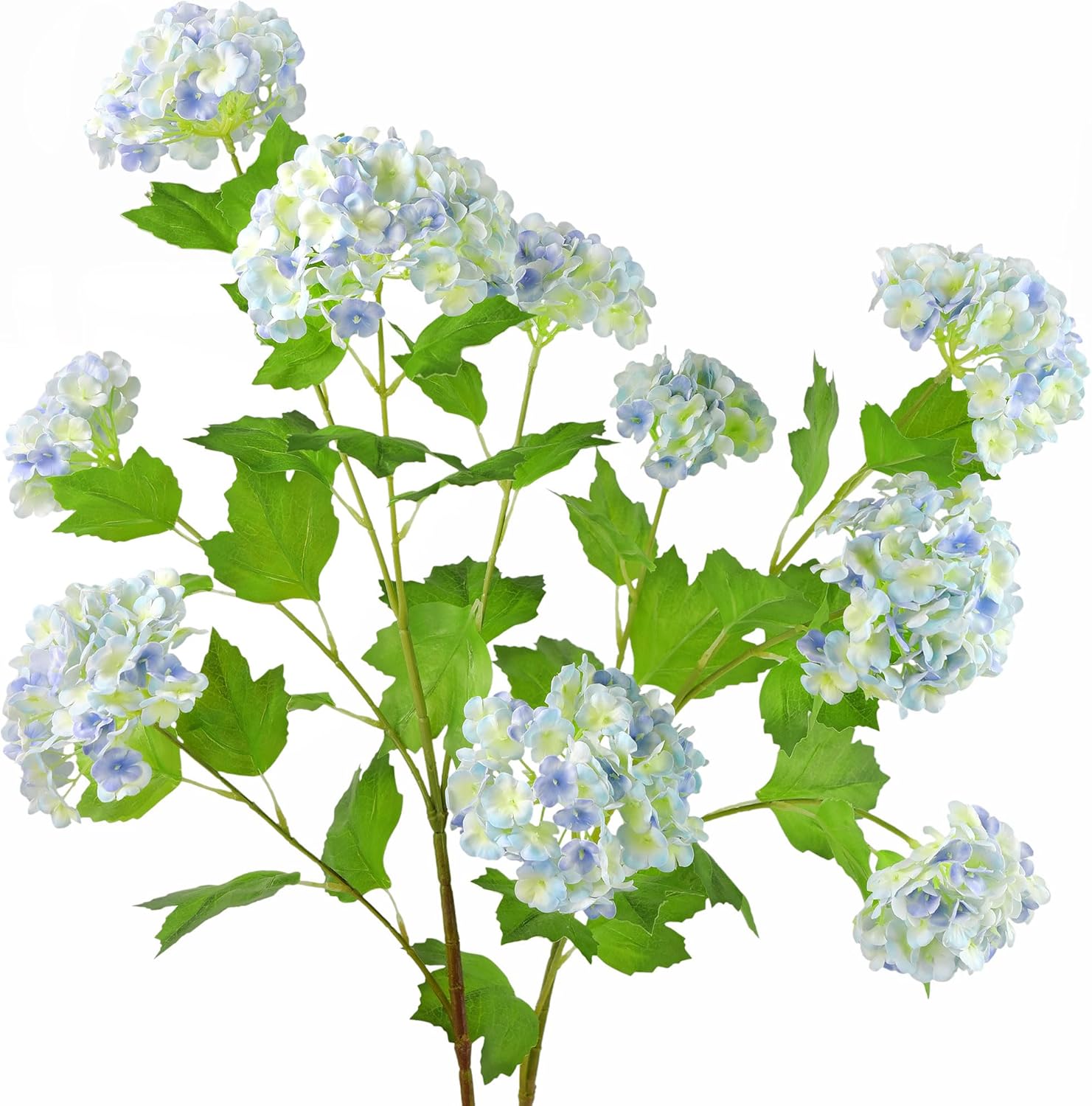 FiveSeasonStuff Kiwi Green Snowball Viburnum Long Stem Real Touch Artificial Flowers 2 Stems