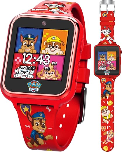 Accutime Smartwatch Paw Patrol Children’s Selfie Camera, Photo & Video, Stopwatch, 6 Games, 3 Backgrounds, 10 Dials, Voice Recorder, Fitness…