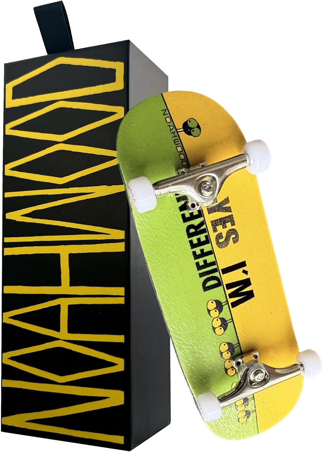 2025 Noahwood 14s PRO Fingerboard Complete (5-Layer Colour Maple Wooden Pro Concave 35 x 98mm Handmade Deck + 34mm Prince 3G Silver Truck + Crown White Wheels ii) Yes I am Different