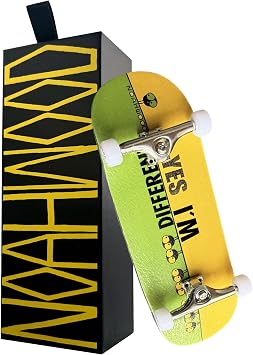 2025 Noahwood 14s PRO Fingerboard Complete 5-Layer Colour Maple Wooden Pro Concave 35 x 98mm Handmade Deck + 34mm Prince 3G Silver Truck + Crown White Wheels ii Yes I am Different